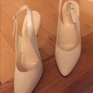Never worn white Stiletto sling back high heel